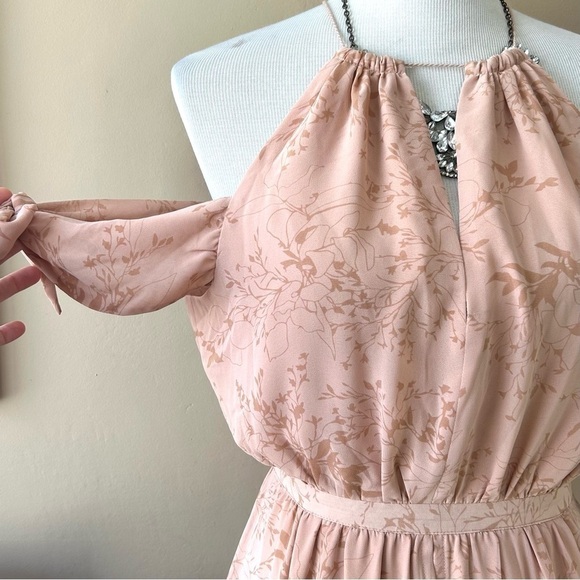 The Jetset Diaries TJD Sierra Floral Maxi Dress Halter Off Shoulder Front Slit S - Picture 8 of 16